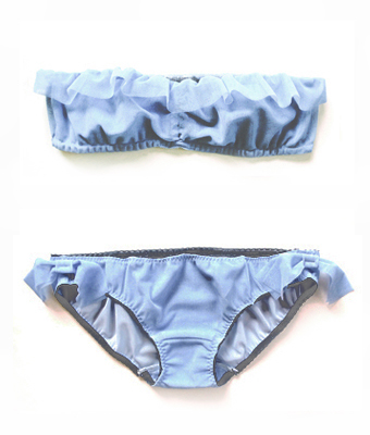 DENIM mesh tube top / shorts